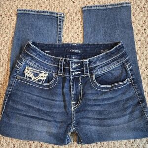 Vigoss Women's Blue Jeans Capri Heritage Fit Size 8